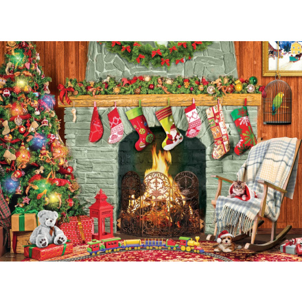EUROGRAPHICS Puzzle Vánoce u krbu XL 500 dílků 140784