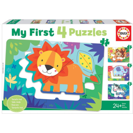 EDUCA Moje první puzzle Zvířátka z divočiny 4v1 (5,6,7,8 dílků) 141817