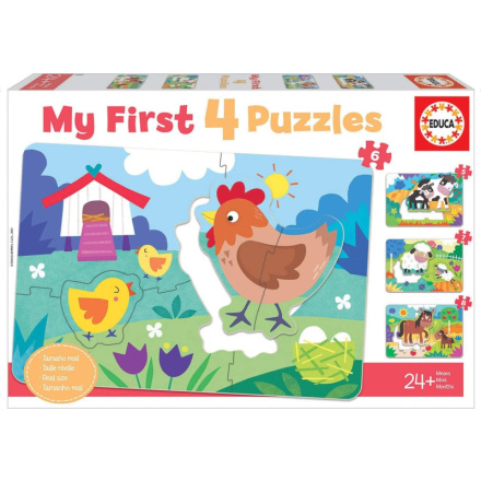 EDUCA Moje první puzzle Maminky a mláďátka 4v1 (5,6,7,8 dílků) 141820