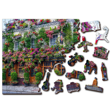 WOODEN CITY Dřevěné puzzle Londýnská hospoda 2v1, 300 dílků EKO 141958