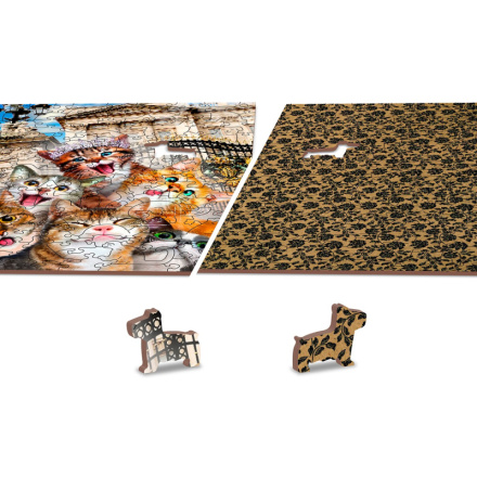 WOODEN CITY Dřevěné puzzle Koťata v Londýně 2v1, 300 dílků EKO 142002