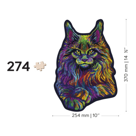WOODEN CITY Dřevěné puzzle Duhová divoká kočka 274 dílků EKO 142120