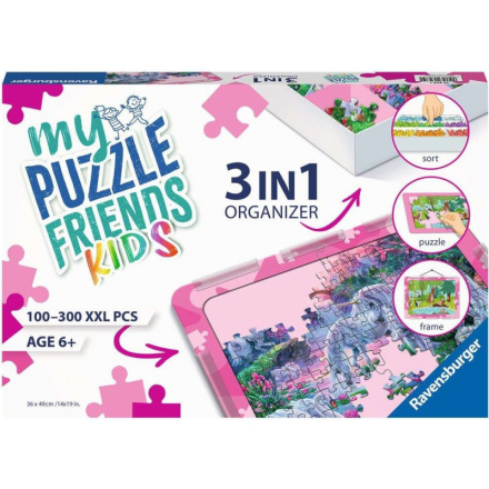 RAVENSBURGER Sada pro skládání puzzle My Puzzle Friends Kids 3v1 růžová 143240