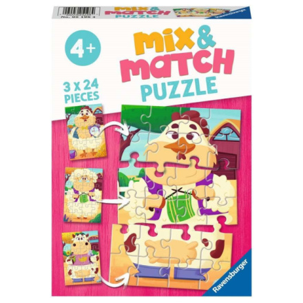 RAVENSBURGER Puzzle Mix&Match: Moji přátelé z farmy 3x24 dílků 143559