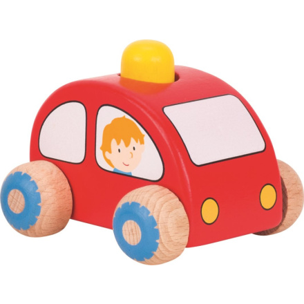 GOKI Dřevěné autíčko s houkačkou červené 143815