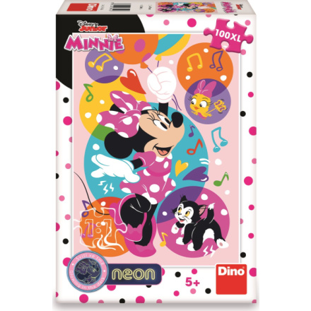 DINO Svítící puzzle Minnie a balónky XL 100 dílků 144333