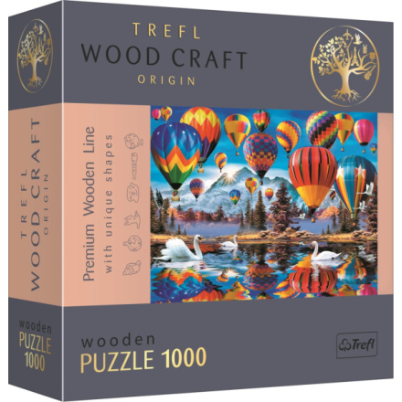 TREFL Wood Craft Origin puzzle Barevné balóny 1000 dílků 144386