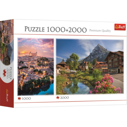 TREFL Puzzle Toledo 1000 dílků + Léto v Alpách 2000 dílků 144407