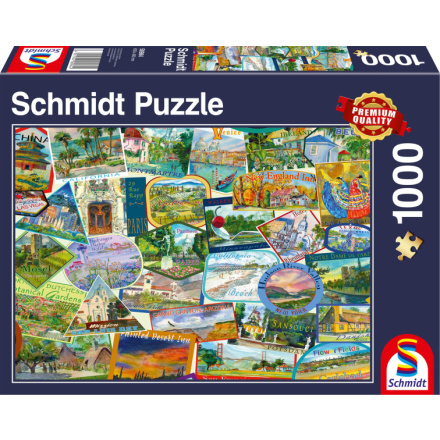 SCHMIDT Puzzle Samolepky z cest 1000 dílků 144539