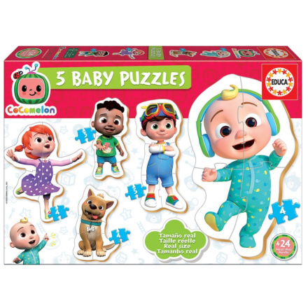 EDUCA Baby puzzle Cocomelon 5v1 (3-5 dílků) 145571