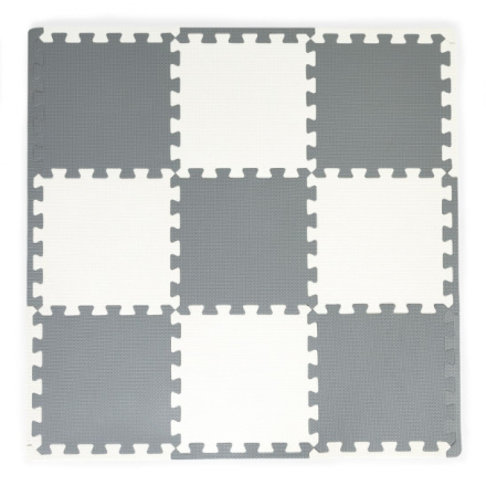 ECOTOYS Pěnové puzzle šedo-bílé s okraji 145719, 21 dílů