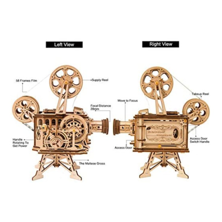 ROBOTIME Rokr 3D dřevěné puzzle Mechanický filmový projektor 183 dílků 145784