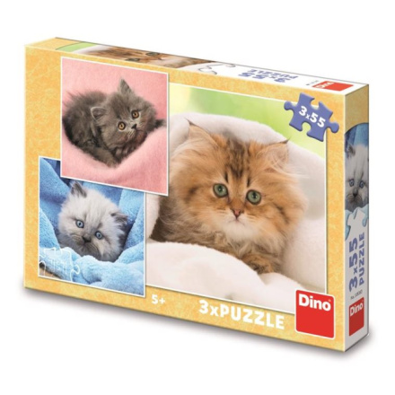 DINO Puzzle Roztomilá koťátka 3x55 dílků 146163