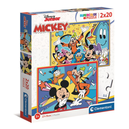 CLEMENTONI Puzzle Mickey se baví s kamarády 2x20 dílků 146671