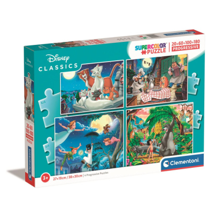 CLEMENTONI Puzzle Disney Classics 4v1 (20+60+100+180 dílků) 146709
