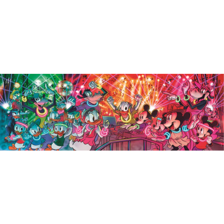 CLEMENTONI Panoramatické puzzle Disney večírek 1000 dílků 146794