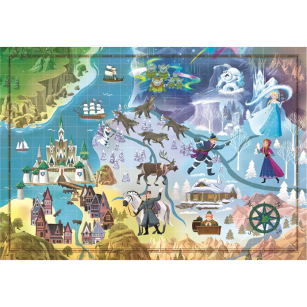 CLEMENTONI Puzzle Story Maps: Ledové království 1000 dílků 146831