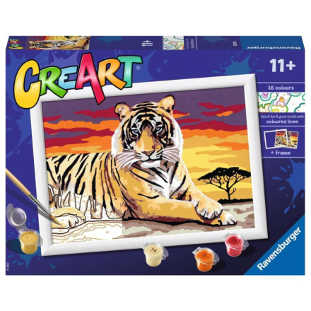 RAVENSBURGER CreArt Malování podle čísel: Majestátní tygr 24x18cm 146996