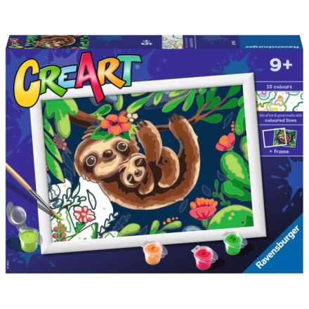 RAVENSBURGER CreArt Malování podle čísel: Sladcí lenochodi 24x18cm 146998