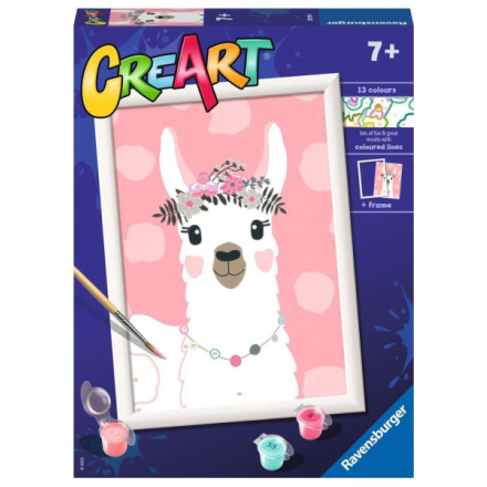 RAVENSBURGER CreArt Malování podle čísel: Lama, žádné drama 18x24cm 147002