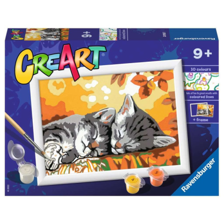 RAVENSBURGER CreArt Malování podle čísel: Podzimní koťata 18x13cm 147003
