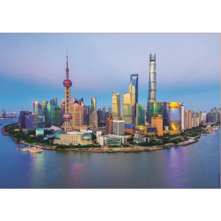 EDUCA Puzzle Panorama Šanghaje při západu slunce 1000 dílků 147065