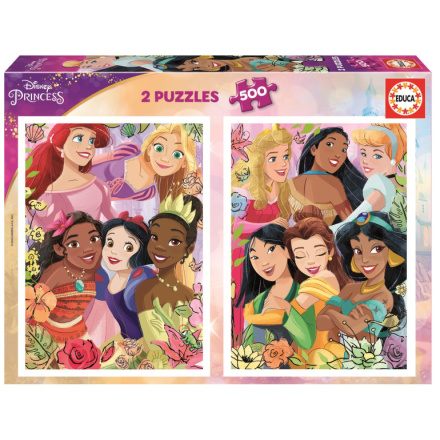 EDUCA Puzzle Disney princezny 2x500 dílků 147104