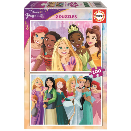 EDUCA Puzzle Disney princezny 2x100 dílků 147106