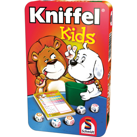 SCHMIDT Dětská hra s kostkami Kniffel Kids v plechové krabičce 147279