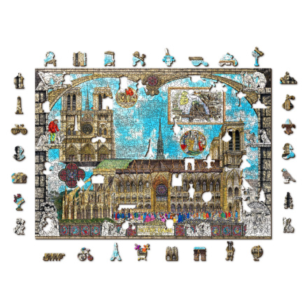 WOODEN CITY Dřevěné puzzle Katedrála Notre-Dame 2v1, 1010 dílků EKO 147650