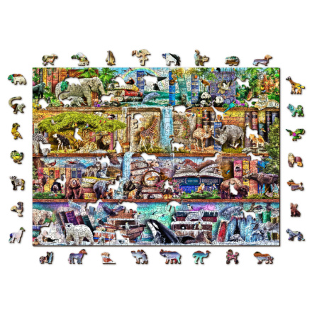 WOODEN CITY Dřevěné puzzle Úžasné království zvířat 2v1, 1010 dílků EKO 147655