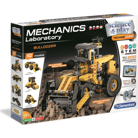 CLEMENTONI Science&Play Mechanická laboratoř 10v1 Buldozer 149129