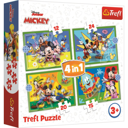 TREFL Puzzle Mickeyho klubík: S přáteli 4v1 (12,15,20,24 dílků) 149404