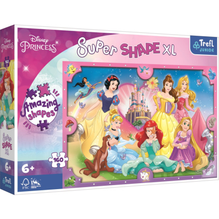 TREFL Puzzle Super Shape XL Disney princezny: Růžový svět 160 dílků 149427
