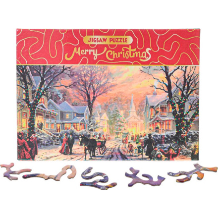 Puzzle Merry Christmas: Zasněžená ulice 468 dílků 149661