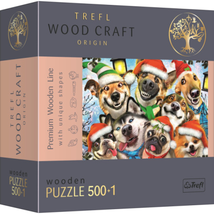 TREFL Wood Craft Origin puzzle Vánoční psi 501 dílků 149848