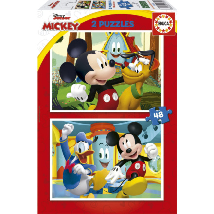 EDUCA Puzzle Mickey Mouse: Zábavní park 2x48 dílků 150083