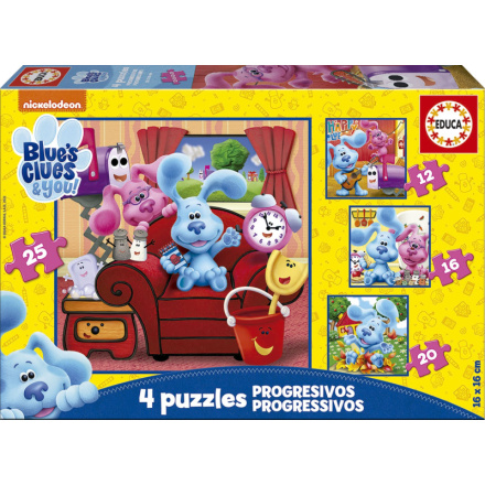 EDUCA Puzzle Blue's Clues 4v1 (12,16,20,25 dílků) 150090