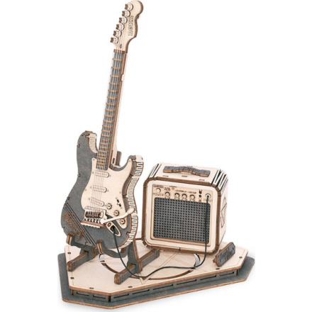 ROBOTIME Rokr 3D dřevěné puzzle Elektrická kytara 140 dílků 150975