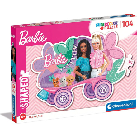 CLEMENTONI Obrysové puzzle Barbie: Brusle 104 dílků 151186