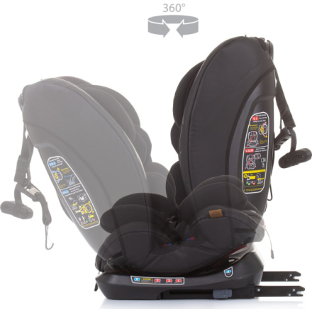 CHIPOLINO Autosedačka Techno 360 Isofix 0-36 kg 2023 Ebony 151269