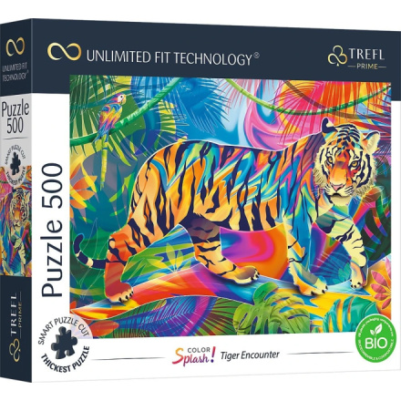 TREFL Puzzle UFT Color Splash: Setkání s tygrem 500 dílků 152104