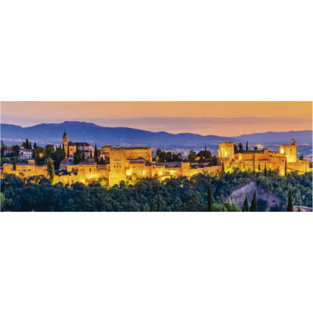 EDUCA Panoramatické puzzle Západ slunce ve Španělsku: Alhambra, Granada 1000 dílků 152227