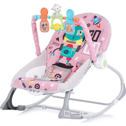 CHIPOLINO Kojenecké lehátko vibrující 2v1 Baby Spa Pink 152535