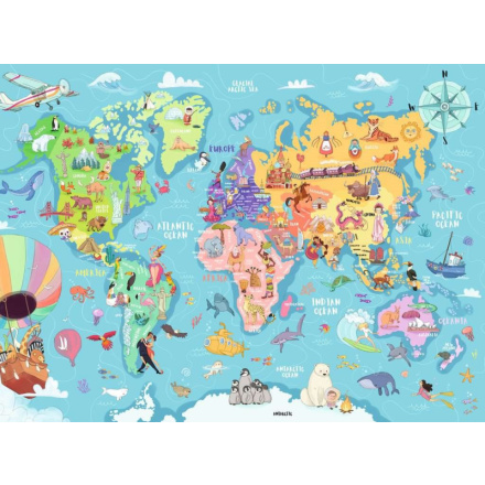 RAVENSBURGER Puzzle Mapa světa XXL 100 dílků 152631