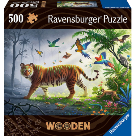 RAVENSBURGER Dřevěné puzzle Tygr v džungli 500 dílků 152637