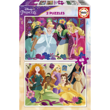 EDUCA Puzzle Disney princezny 2x48 dílků 152684