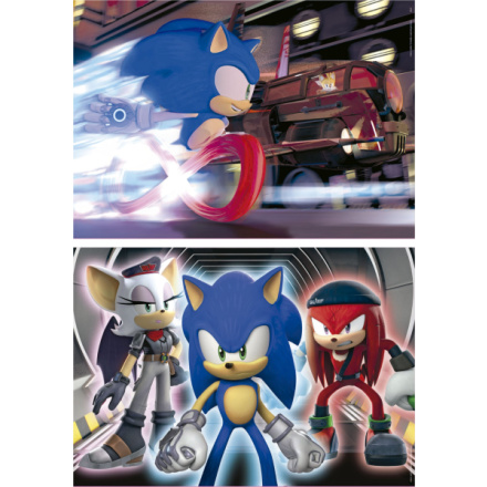 EDUCA Svítící puzzle Sonic Prime 2x100 dílků 152709