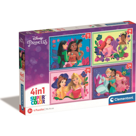 CLEMENTONI Puzzle Disney princezny 4v1 (12+16+20+24 dílků) 152787