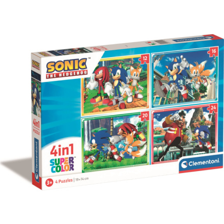 CLEMENTONI Puzzle Sonic 4v1 (12+16+20+24 dílků) 152790